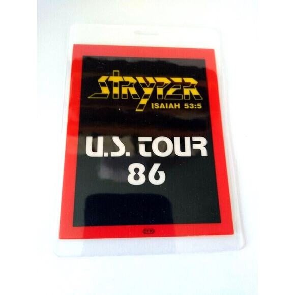 Stryper Vintage Laminated Backstage Pass Original 1986 Hard Rock Heavy Metal - Picture 2 of 4